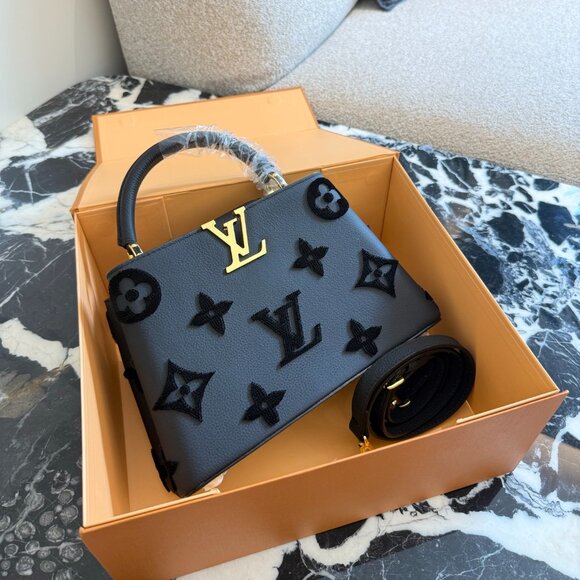 Louis Vuitton Black Embroidered Monogram Handbag - Picture 1 of 8